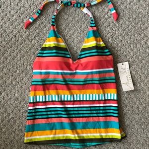 Anne Cole Striped Halter Tankini, NWT